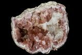 Pink Amethyst Geode Section with Calcite - Argentina #120455-1
